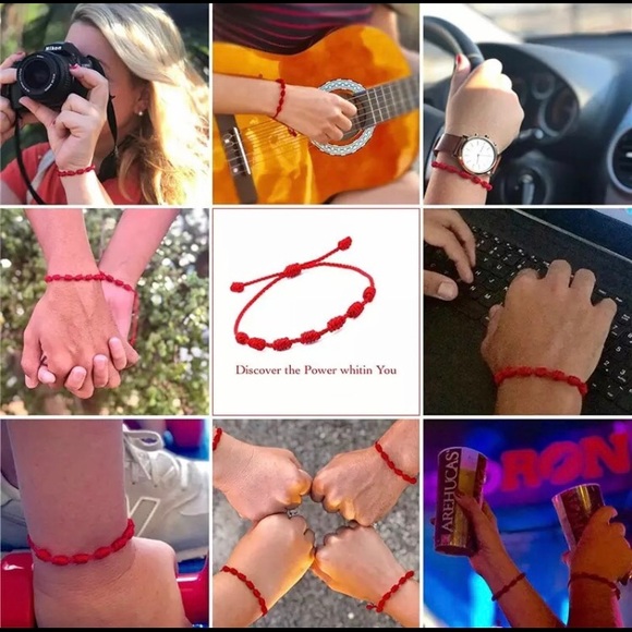 3/$20 RED NYLON 7 knot 🪢 adjustable protection bracelet - Picture 3 of 4